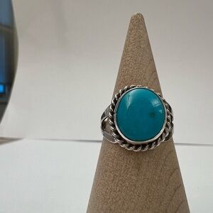 Sterling Silver Turquoise Ring signed Robison Martinez